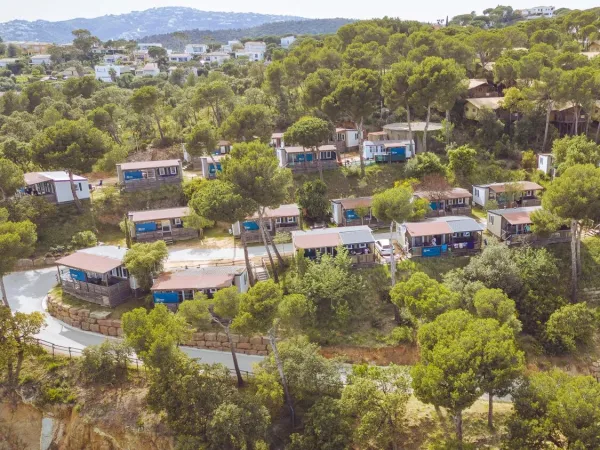 Panoramica delle case mobili del Roan camping Cala Gogo.